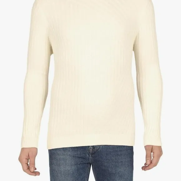 Men's  Mew With Tags I.N.C. Cream Pullover Ribbed  Sweater