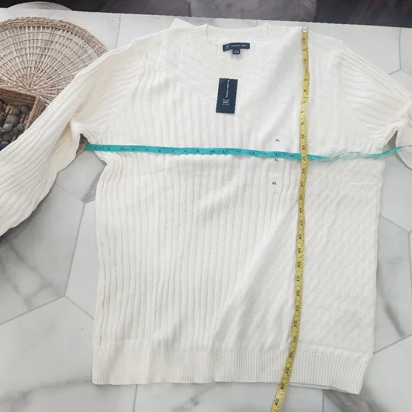 Men's  Mew With Tags I.N.C. Cream Pullover Ribbed  Sweater