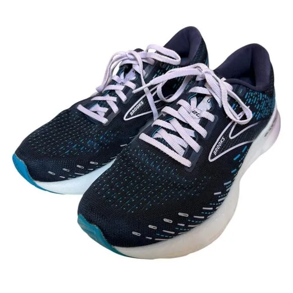 Men's Navy Blue / Purple Glycerin 20 Brooks Wide Running Shoes-US 9.5 / EU 41