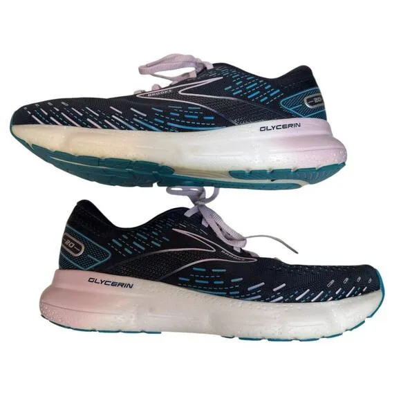 Men's Navy Blue / Purple Glycerin 20 Brooks Wide Running Shoes-US 9.5 / EU 41