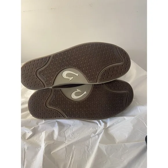Men's Olukai Lae'ahi Lauhala Woven Leather Slip-On Shoes-Size 9M-Excellent Cond