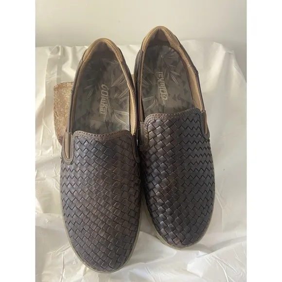 Men's Olukai Lae'ahi Lauhala Woven Leather Slip-On Shoes-Size 9M-Excellent Cond