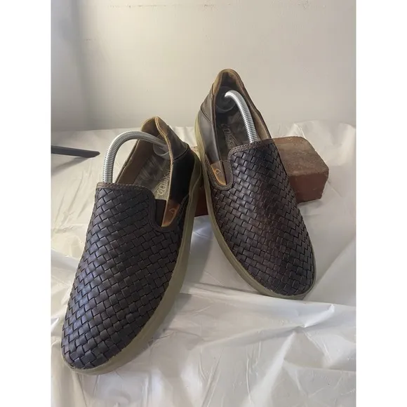 Men's Olukai Lae'ahi Lauhala Woven Leather Slip-On Shoes-Size 9M-Excellent Cond