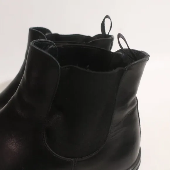 Mens Prada Saffiano Black Leather Chelsea Boots Sz 7