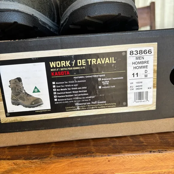 Men's Redwing Irish Setter Black and Brown Work Boots size 11