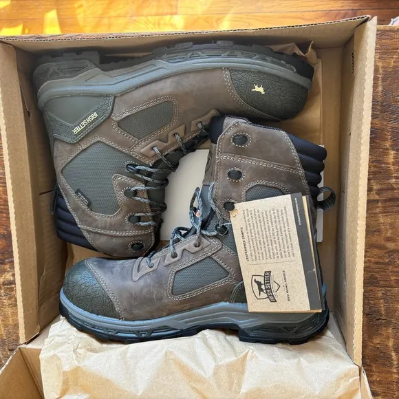 Men's Redwing Irish Setter Black and Brown Work Boots size 11
