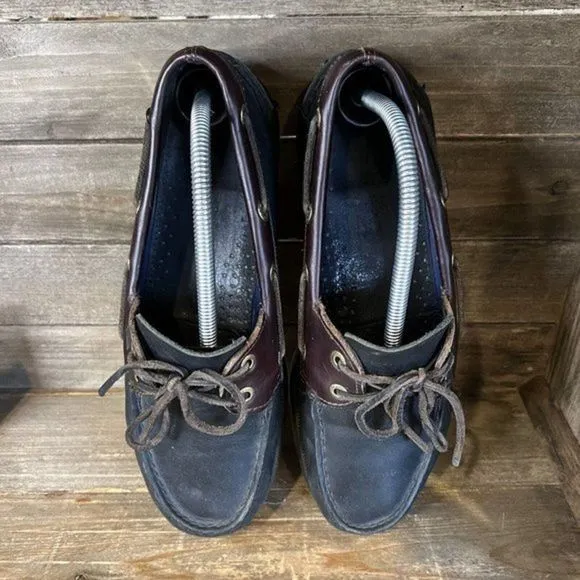 Mens Sperry Two-Eye 2 Tone Leather Deck Boat‎ Slip-On Shoes Loafers Size 9.5 M