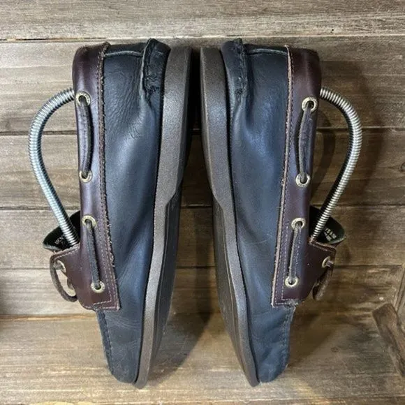 Mens Sperry Two-Eye 2 Tone Leather Deck Boat‎ Slip-On Shoes Loafers Size 9.5 M