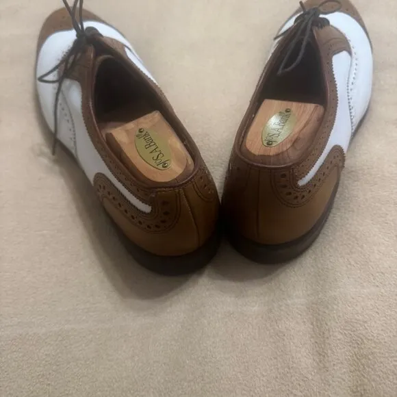 MENS TWO TONE BROWN AND WHITE ALLEN EDMONDS SHOES SIZE 12M GREAT CONDITION
