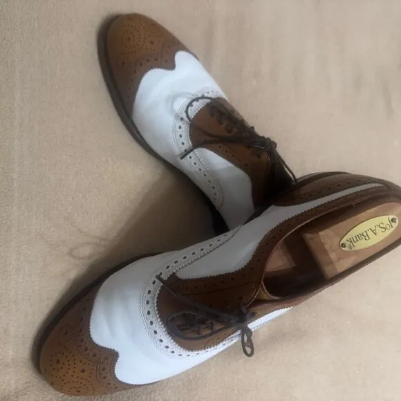 MENS TWO TONE BROWN AND WHITE ALLEN EDMONDS SHOES SIZE 12M GREAT CONDITION