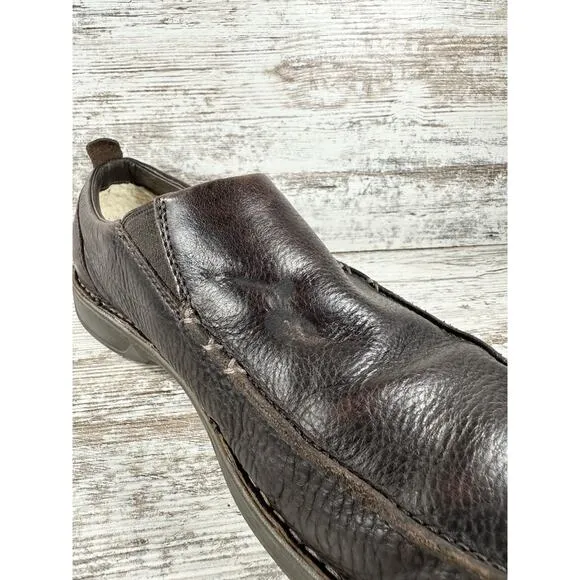 Men's UGG Australia Brown Leather Slip On Loafers Sz 13 S/N 3034