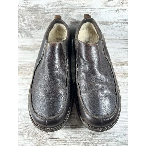 Men's UGG Australia Brown Leather Slip On Loafers Sz 13 S/N 3034