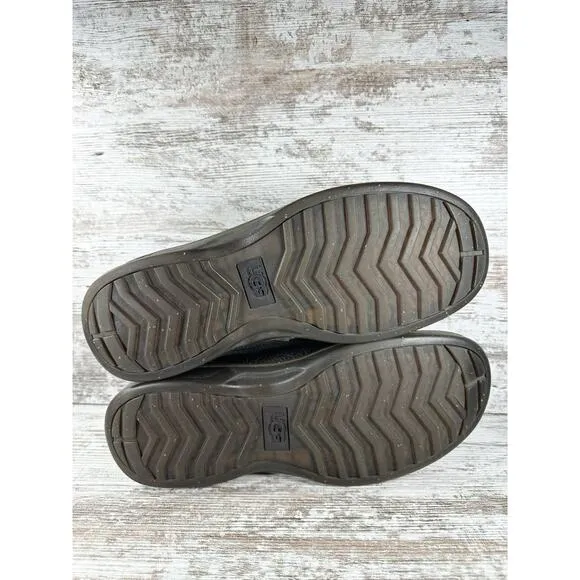 Men's UGG Australia Brown Leather Slip On Loafers Sz 13 S/N 3034