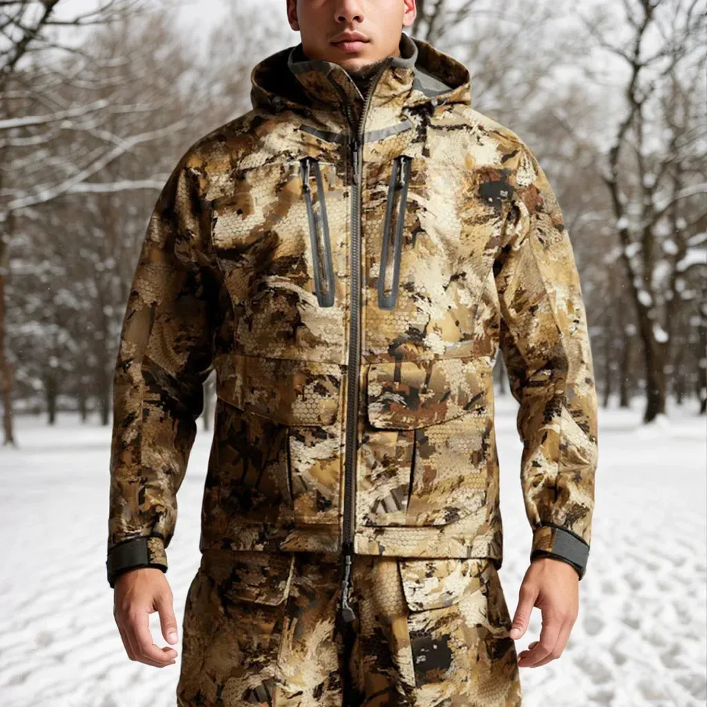 Men’s Waterproof Hunting & Fishing Jacket – Insulated & Silent