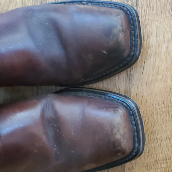 Mens Work Brown Leather Chemical and Oil Resistant Boots Size 8.5