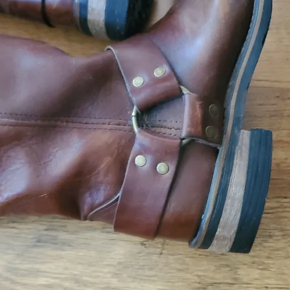 Mens Work Brown Leather Chemical and Oil Resistant Boots Size 8.5