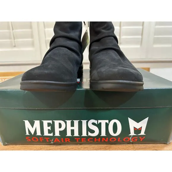 Mephisto Braza Black Boots Bucksoft Size 6.5 NIB Shock Absorber Comfy Booties