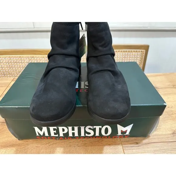 Mephisto Braza Black Boots Bucksoft Size 6.5 NIB Shock Absorber Comfy Booties