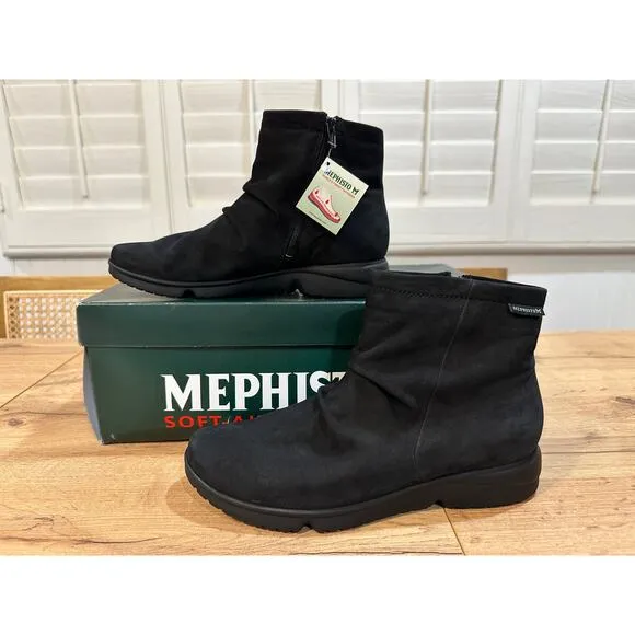 Mephisto Braza Black Boots Bucksoft Size 6.5 NIB Shock Absorber Comfy Booties
