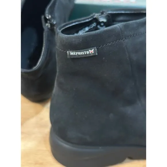 Mephisto Braza Black Boots Bucksoft Size 6.5 NIB Shock Absorber Comfy Booties