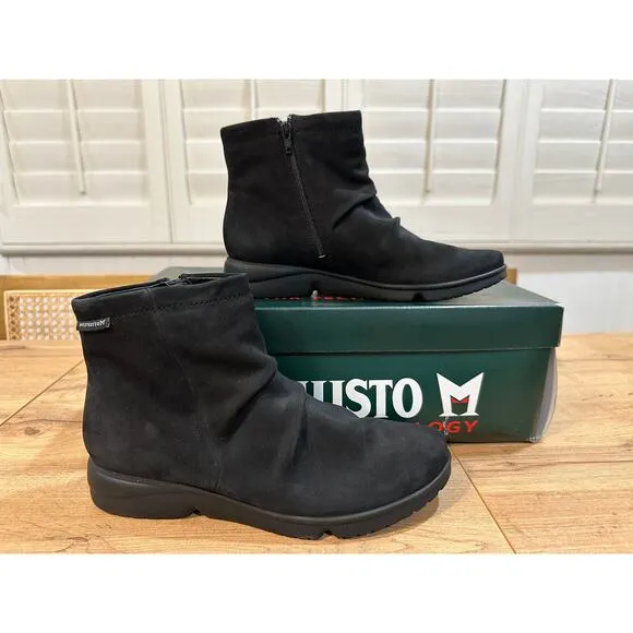 Mephisto Braza Black Boots Bucksoft Size 6.5 NIB Shock Absorber Comfy Booties