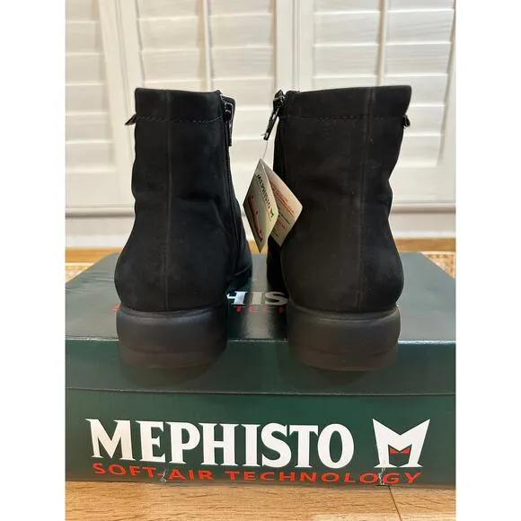 Mephisto Braza Black Boots Bucksoft Size 6.5 NIB Shock Absorber Comfy Booties
