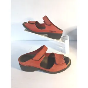 Mephisto Womens Sandals Red Brick Leather Straps 6.5 Shoes Adjustable Comfort 37
