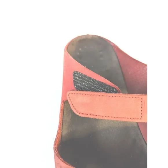 Mephisto Womens Sandals Red Brick Leather Straps 6.5 Shoes Adjustable Comfort 37