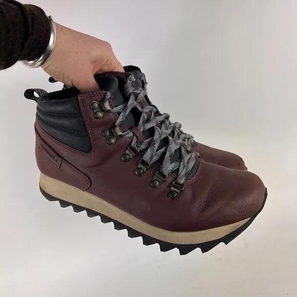 Merrell Alpine Hikers women's size 8.5 brown leather minimalist hiking boots