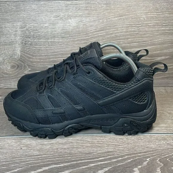 Merrell Moab 2 Tactical Black Leather Women’s Sz 9.5 Vibram Sole Low Lace Shoes