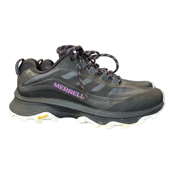Merrell Moab Speed Hiking Shoes Womens 6.5 Wide Black Purple Gorpcore Outerwear