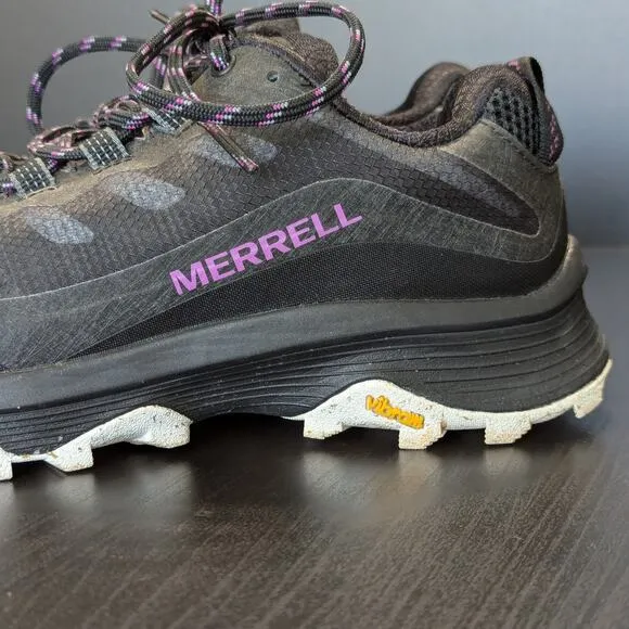 Merrell Moab Speed Hiking Shoes Womens 6.5 Wide Black Purple Gorpcore Outerwear
