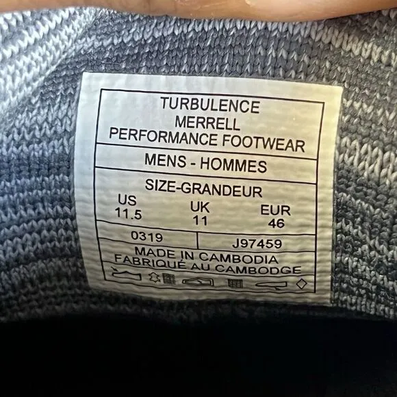 Merrell Shoes Mens Gridway Sneakers Shoe Casual Active Size 11.5 Gray Vibram New