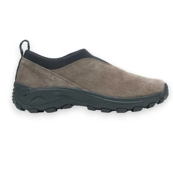 Merrell Suede Slip On Winter Mocs in Gunsmoke Brown Trail Shoes, Size 8.5