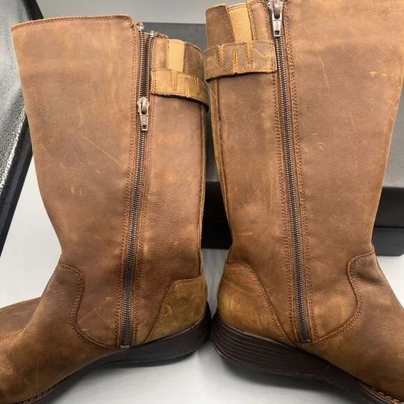 MERRELL Travvy Tall Waterproof Boot WOMENS Size 7.5 US UK 5 BROWN LEATHER J02118