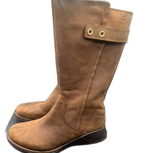 MERRELL Travvy Tall Waterproof Boot WOMENS Size 7.5 US UK 5 BROWN LEATHER J02118