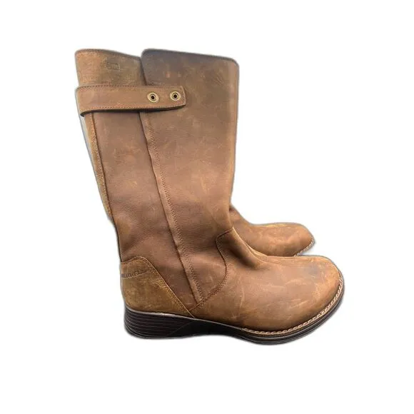 MERRELL Travvy Tall Waterproof Boot WOMENS Size 7.5 US UK 5 BROWN LEATHER J02118