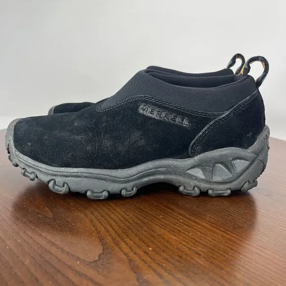 Merrell Winter Moc Shoes Women's Size 6 Black Suede Comfort Slip On Hiking 80874