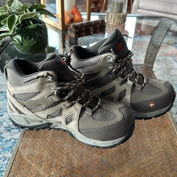 Merrell Women's Siren Mid Waterproof Alloy Toe Work Boots at-Brindle/Boulder 8