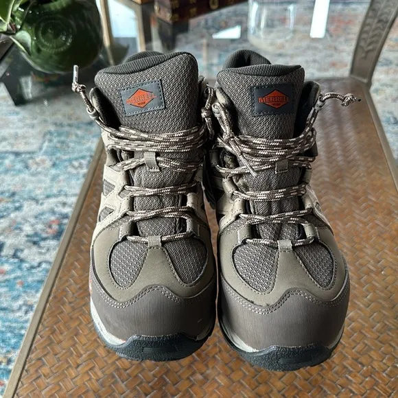 Merrell Women's Siren Mid Waterproof Alloy Toe Work Boots at-Brindle/Boulder 8