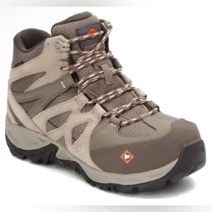 Merrell Women's Siren Mid Waterproof Alloy Toe Work Boots at-Brindle/Boulder 8
