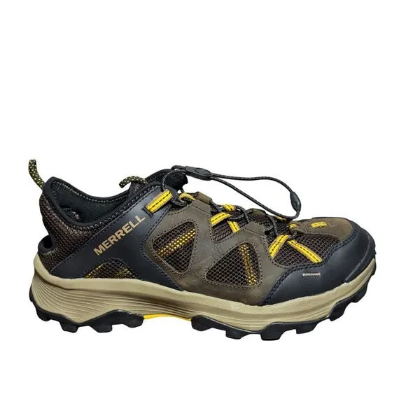 Merrell Brown and Yellow Athletic Shoes with Traction