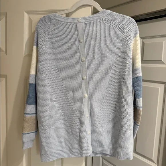 MERSEA - CAMDEN STRIPED SWEATER - SKY BLUE/WHITE O/S