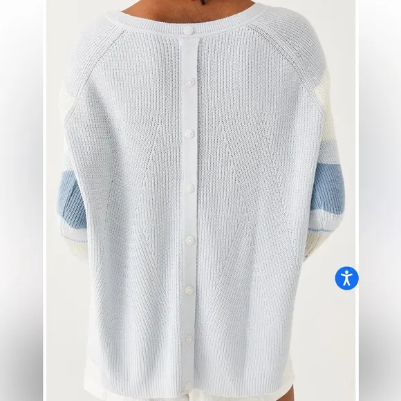 MERSEA - CAMDEN STRIPED SWEATER - SKY BLUE/WHITE O/S