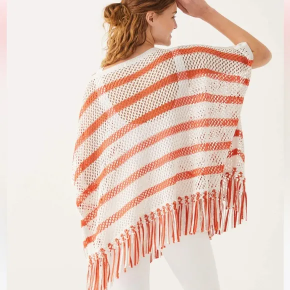 MerSea Playa Poncho Sea Salt/Mandarin Stripe