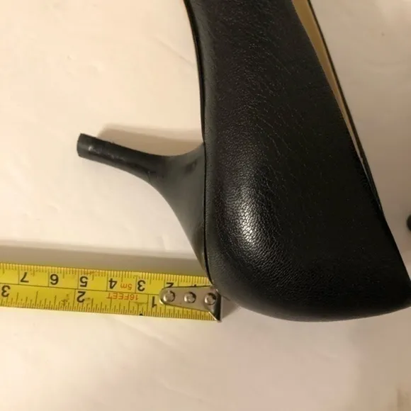 Michael Kors black leather silver tone logo shoes