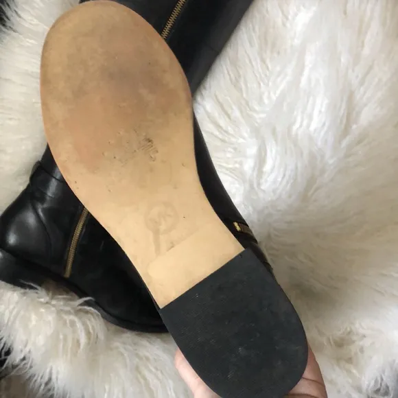 Michael Kors Bryce Tall Genuine Leather Black Boots