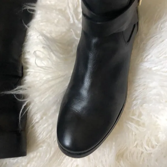 Michael Kors Bryce Tall Genuine Leather Black Boots