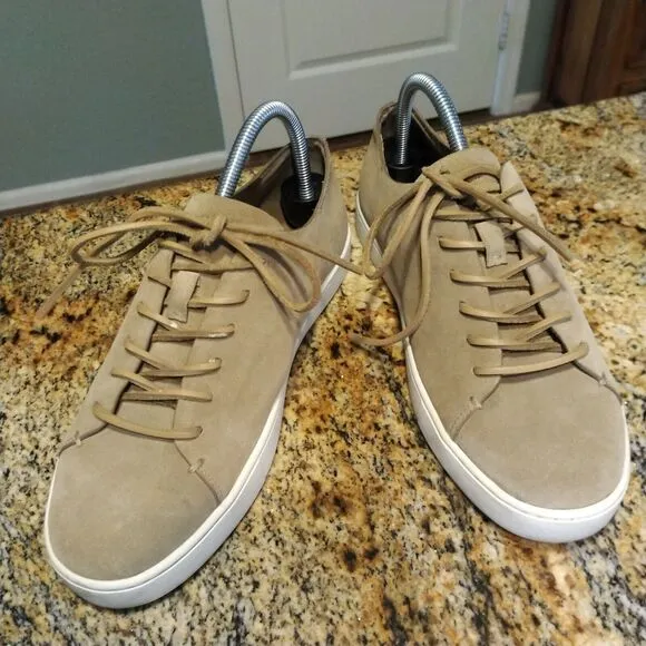 Michael Kors Men's Beige Leather Casual Low Top Shoes Sneakers HL16K Size 7.5 M