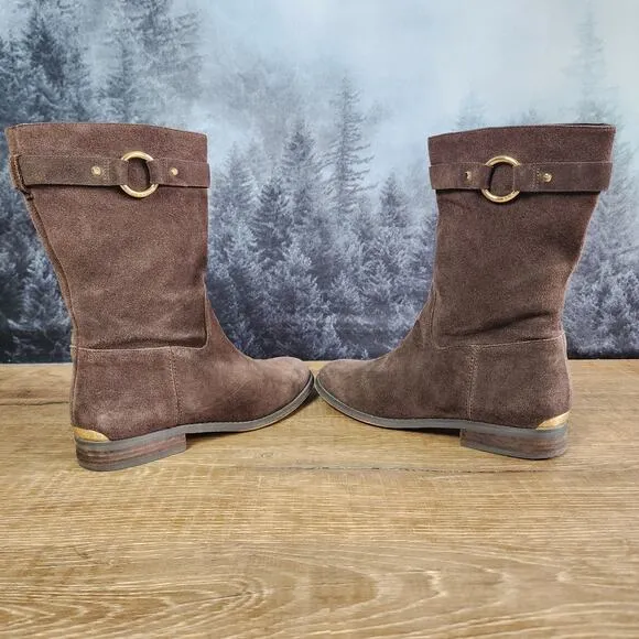 Michael Kors Suede Leather Chocolate Brown Boots | Women's 8M